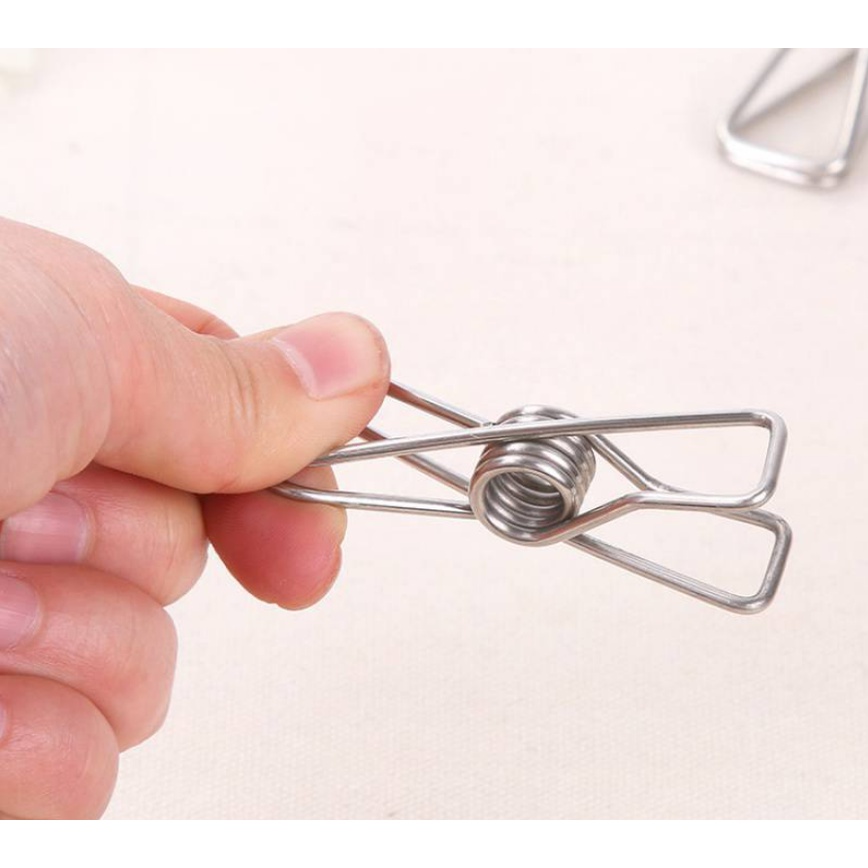 10 kẹp inox 304 phơi quần áo (kẹp sợi)