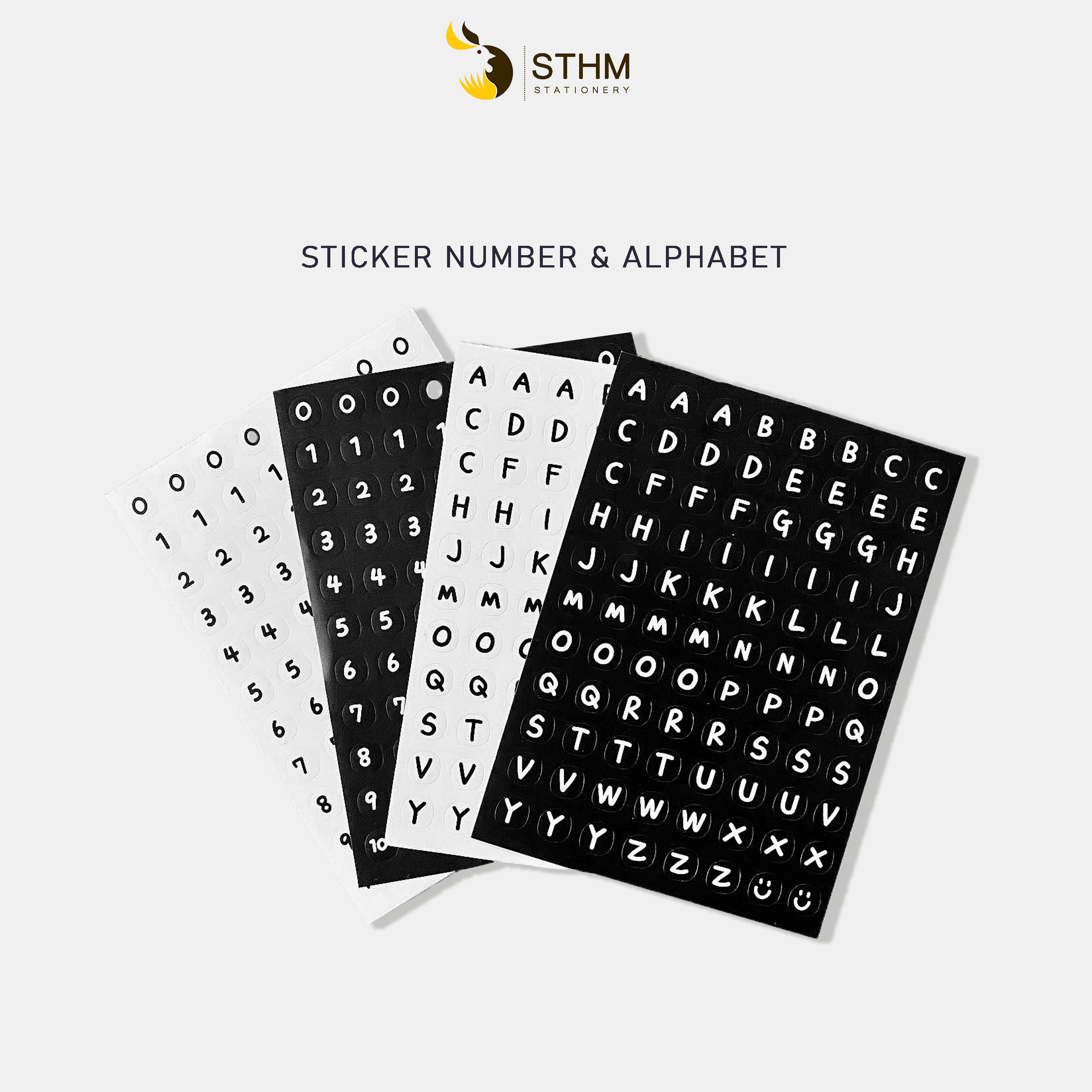 Sticker chữ cái và số - Trang trí sổ và thiệp - STHM stationery