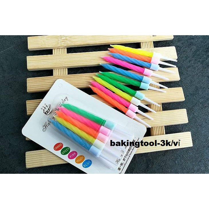 Trang trí bánh Nến Ngắn vỉ 10 que
