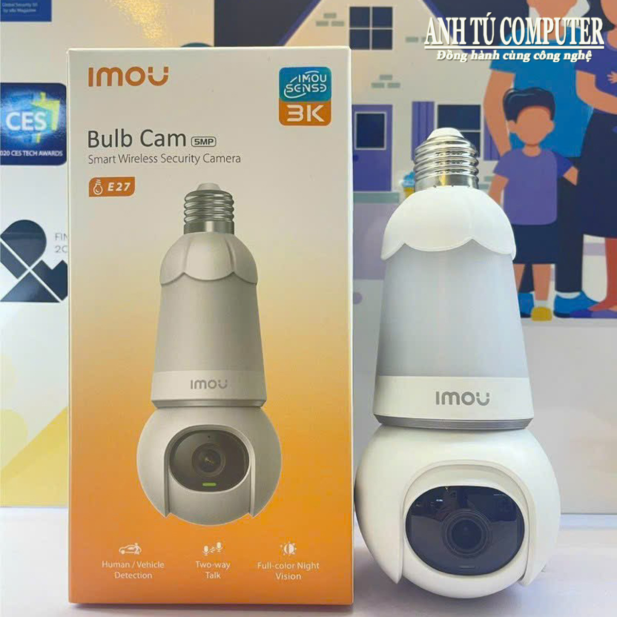 Camera WiFi bóng đèn 5MP 3K Imou Bulb Cam E27 IPC-S6DP-5M0WEB-E27