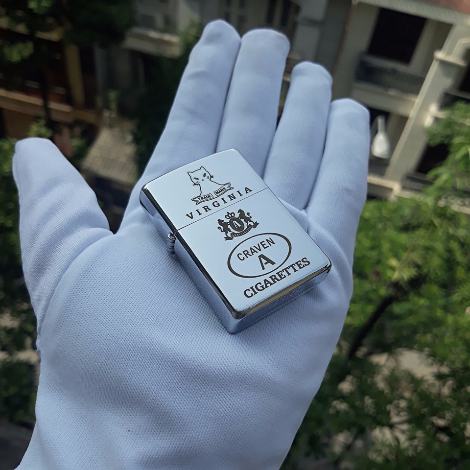 [HCM]Bật Lửa Zippo USA Khắc Logo Con Mèo - Tặng Xăng Đá