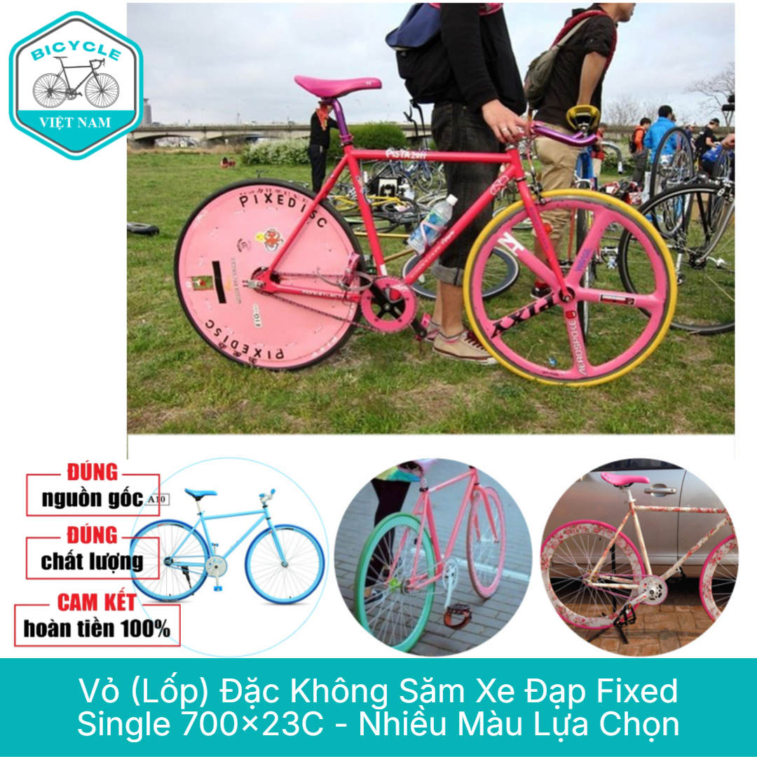 Vỏ Lốp Đặc Không Săm Xe Đạp Fixed Gear / Single Speed 700x23C – Nhiều Màu, Bền Bỉ, Không Lo Thủng