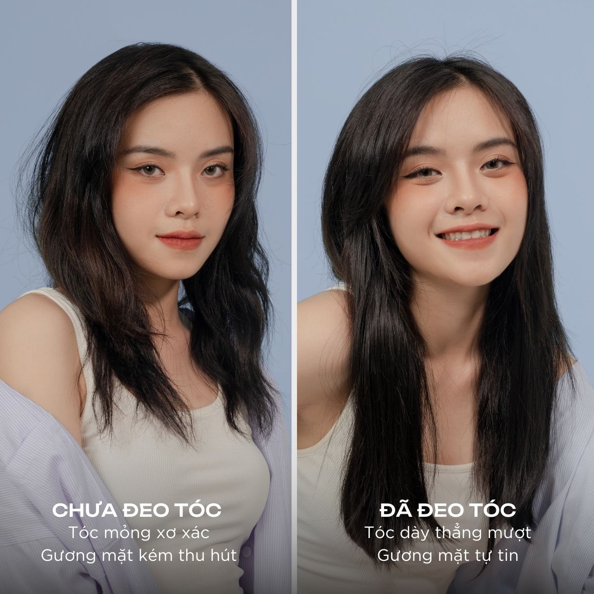 Tóc Kẹp Dải 3 Mảnh CAPELLI Dáng Thẳng