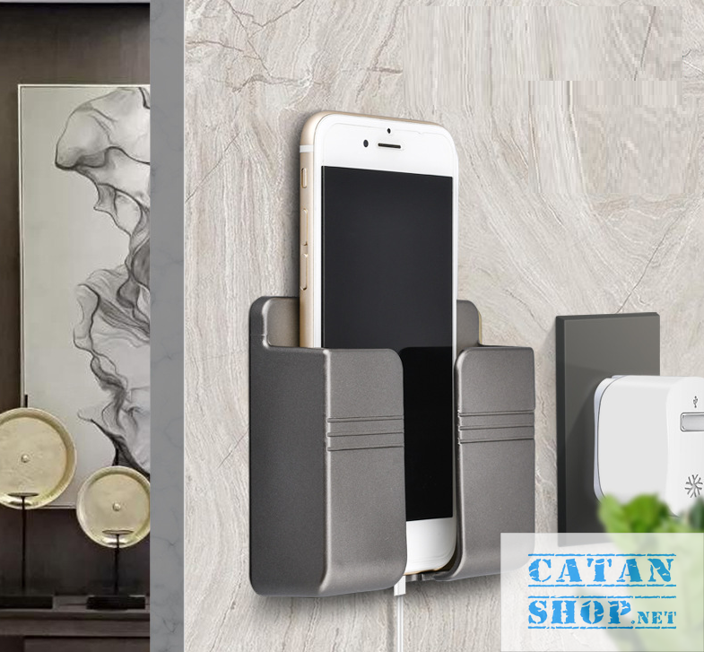 Khay, giá đỡ treo remote máy lạnh, tivi, sạc điện thoại đa năng, giá đỡ đầu dây điện tiện lợi giúp không gian nhà bạn vô cùng gọn gàng GD448-ketreoDT