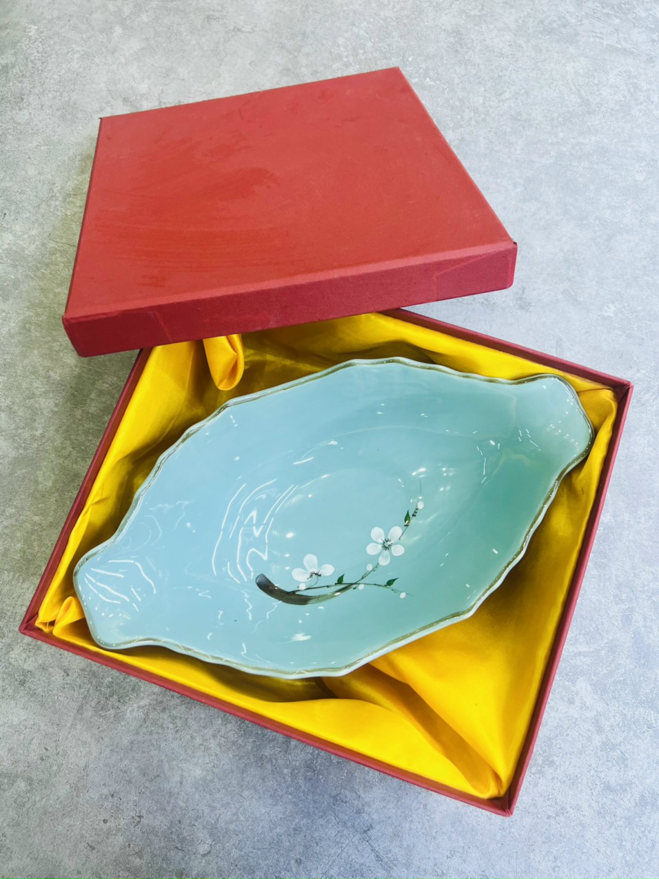 Bát thuyền đĩa đựng gà cúng nguyên con gốm sứ bát tràng