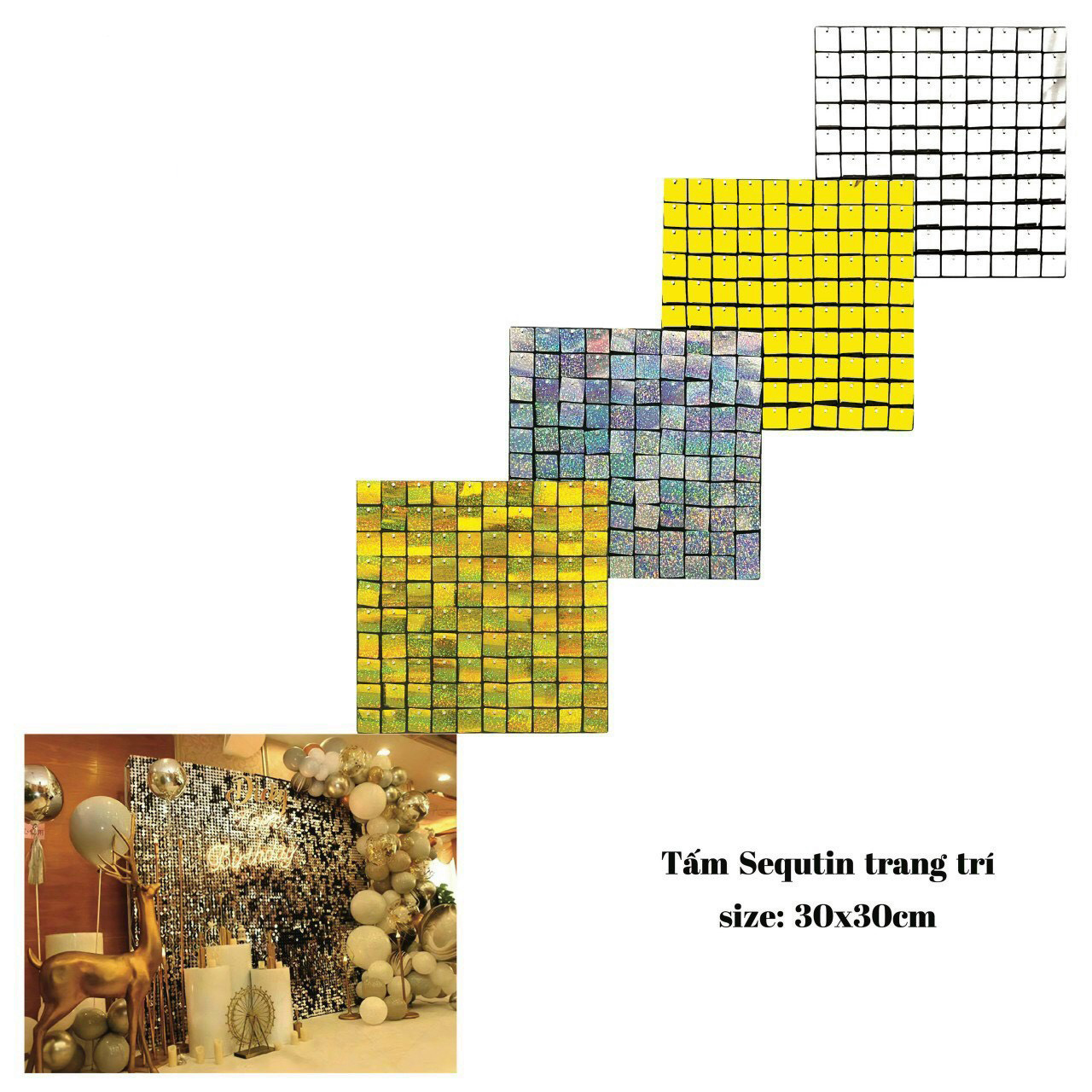Thùng 70 tấm Sequin lấp lánh trang trí