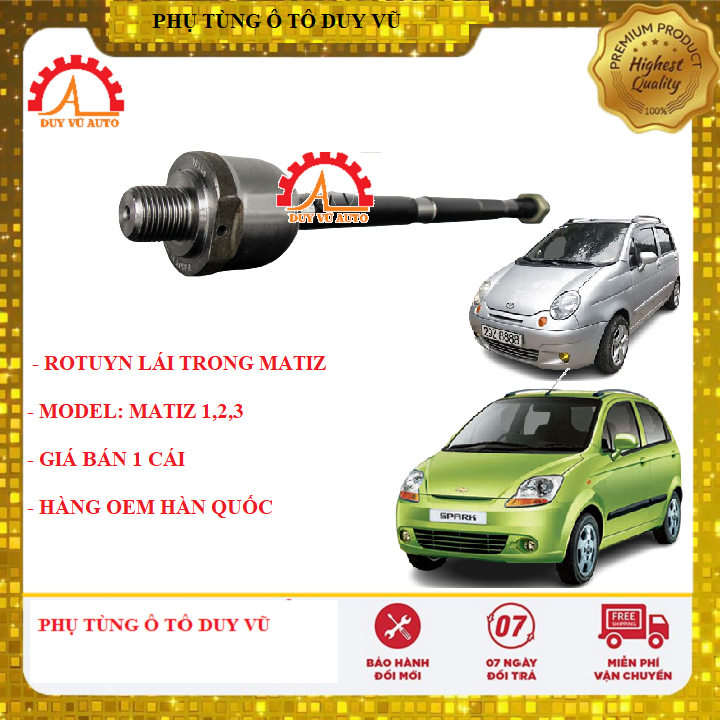 Rotuyn rô tuyn lái trong deawoo matiz 1, 2, 3 matiz spark hàng hàn quốc