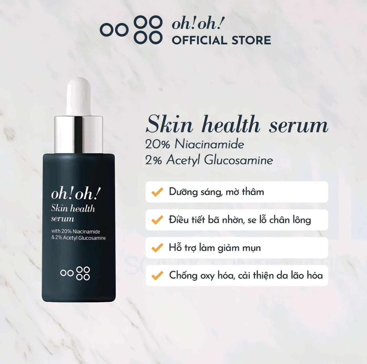 [GIẢM 5% ĐƠN 129K]Serum Niacinamide 20% Oh Oh