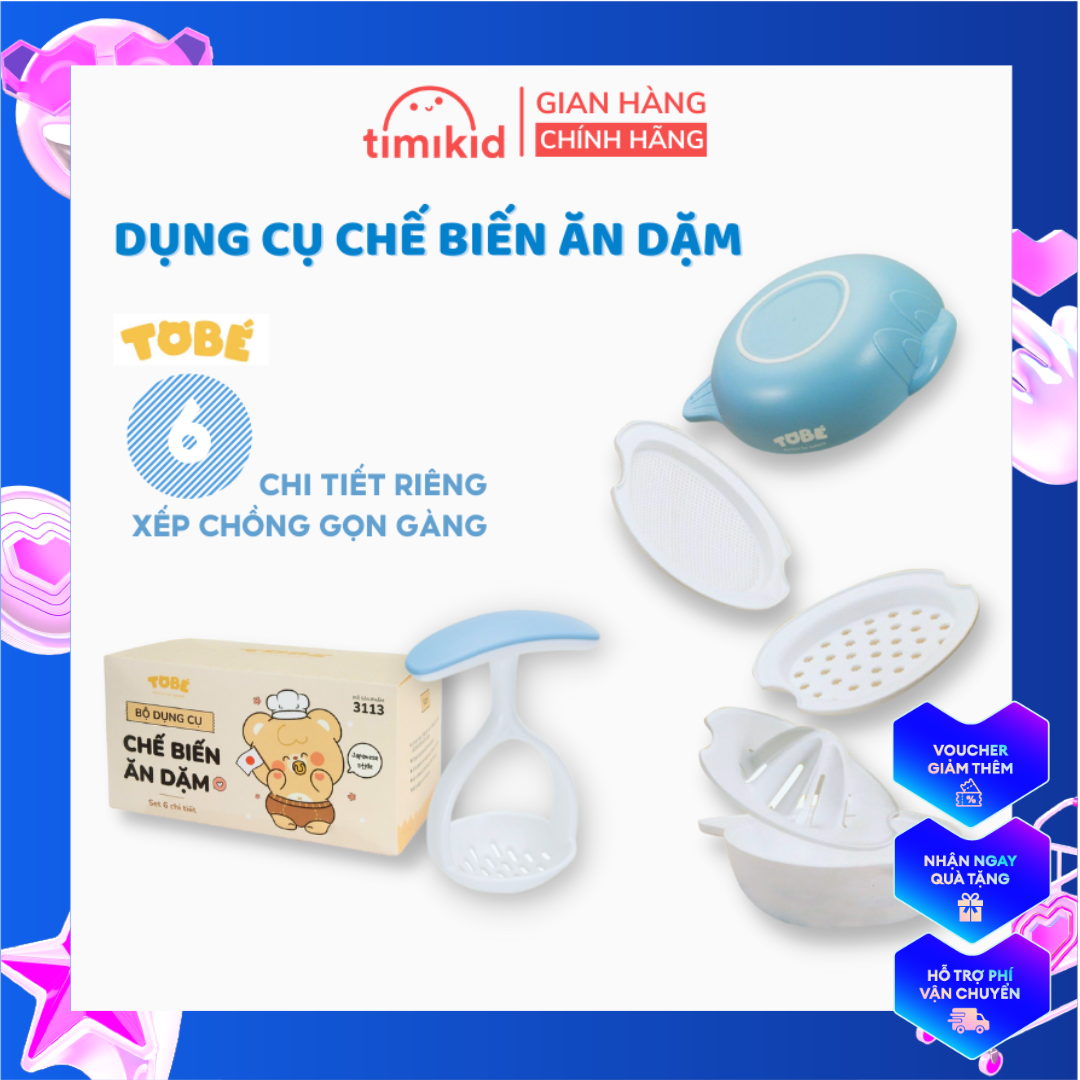 Bộ Dụng Cụ Chế Biến Đồ Ăn Dặm 6 Chi Tiết TOBE Rây