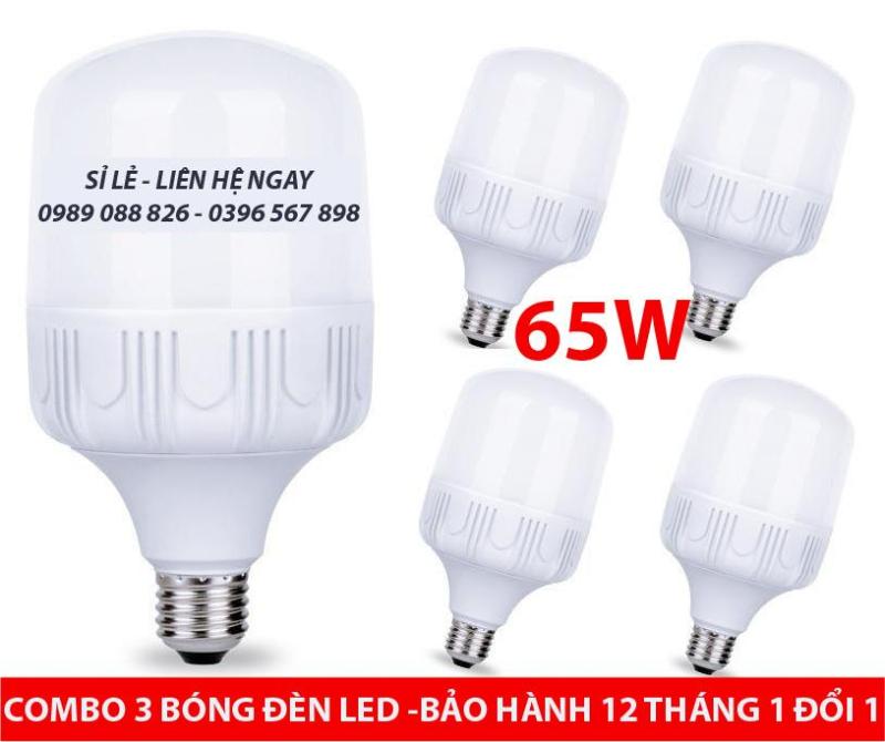 COMBO 3 BÓNG ĐÈN LED 65W ĐUÔI XOÁY - TRỤ TIẾT KIỆM ĐIỆN NĂNG