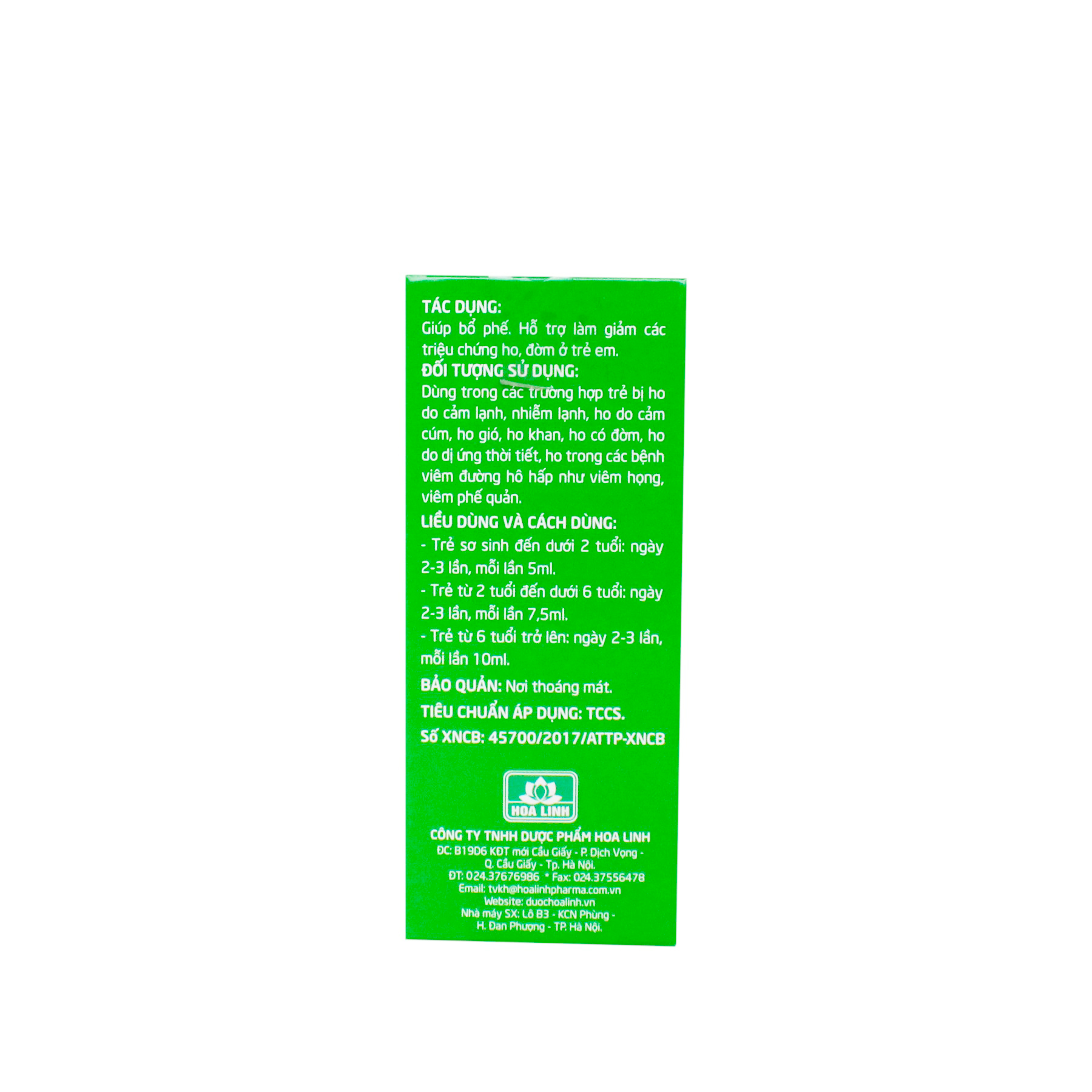 Siro ho - bổ phế Bảo Thanh cho trẻ em 100ml