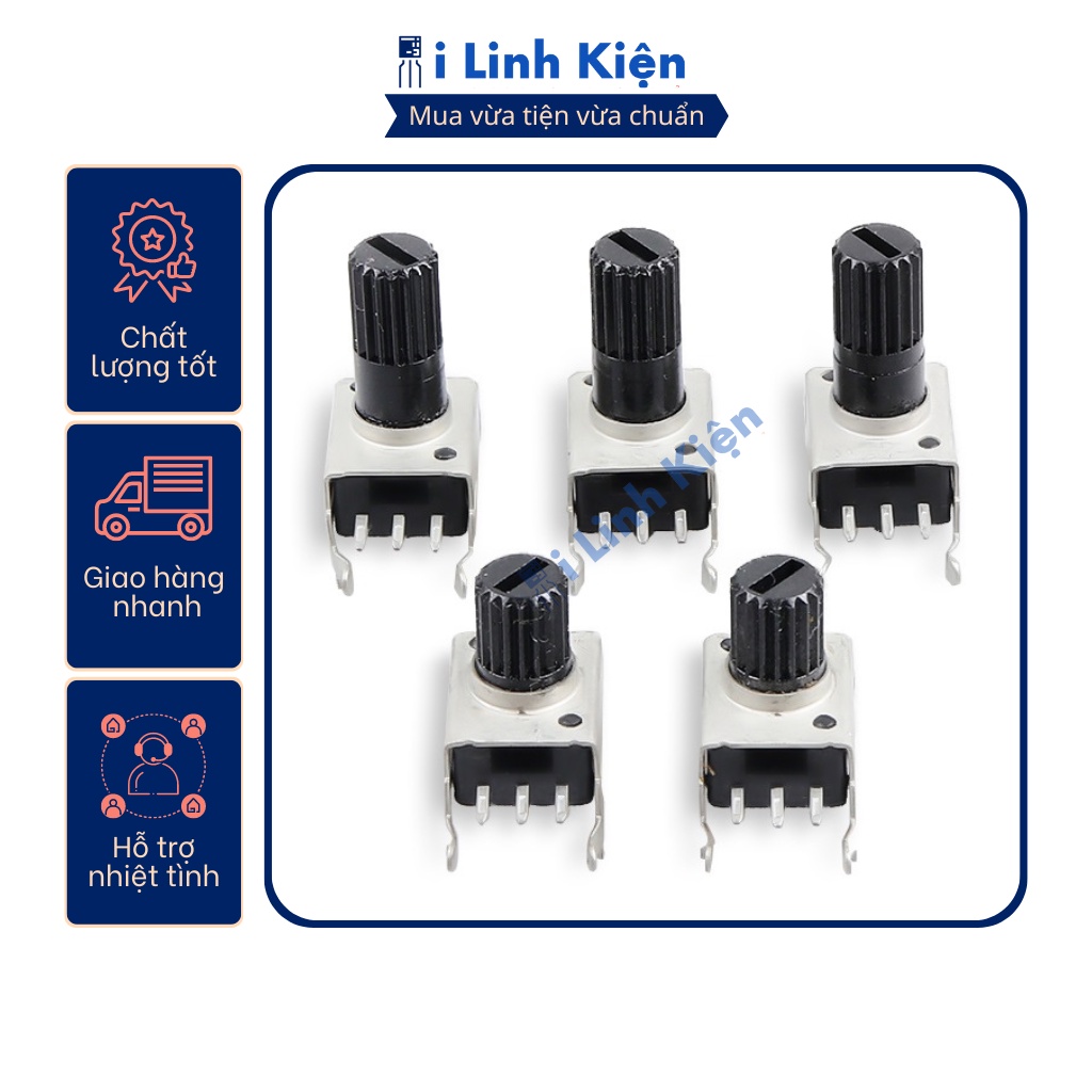 Chiết áp đơn rv09 3 chân nằm 1k - 100k chất lượng tốt
