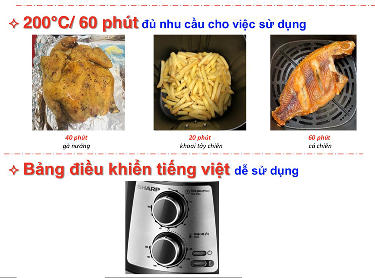 Nồi chiên không dầu Sharp KF-AF42MV-ST 4.2 Lít