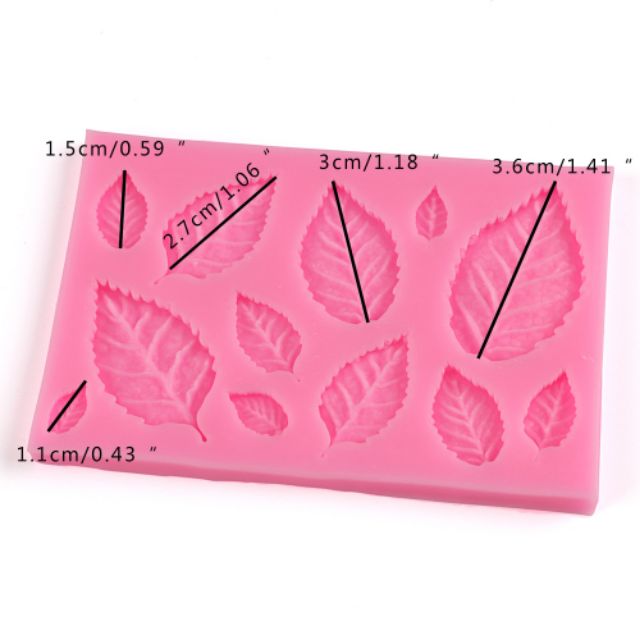 Khuôn Silicone 4D Lá Hoa Hồng