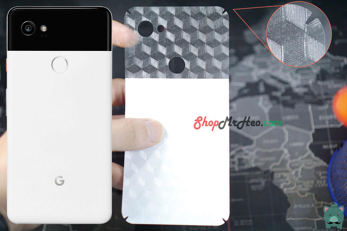 Skin Dán Mặt Sau Lưng Vân 3D Carbon Google Pixel 2 XL