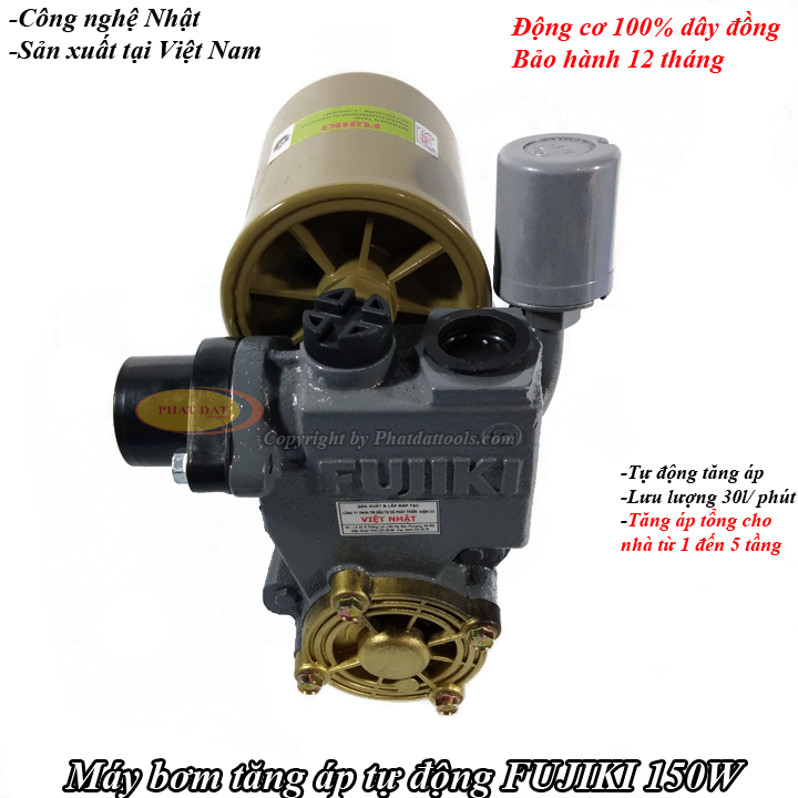 Máy Bơm Nước Đa Năng (Hút Sâu-Đẩy Cao-Tăng Áp Tự Động) FUJIKI FZ-150BE