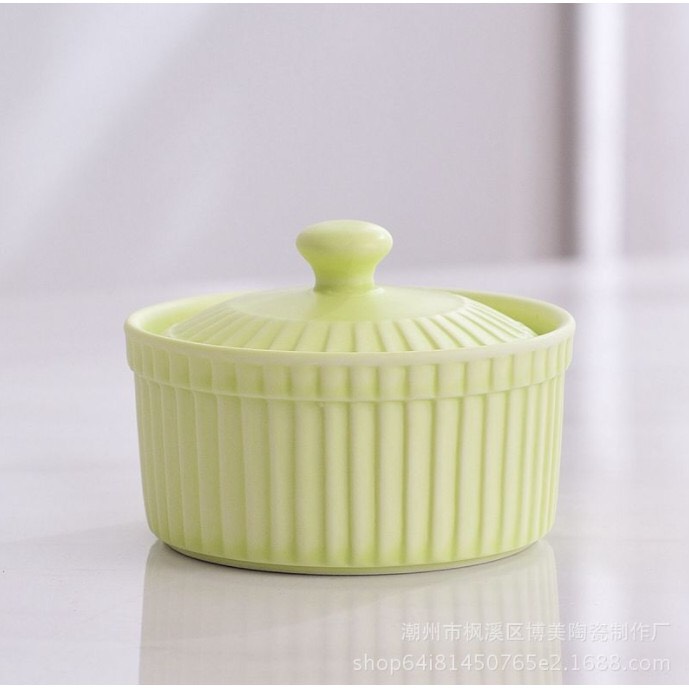 Chén sứ ăn dặm ramenkin có nắp 150ml cho bé