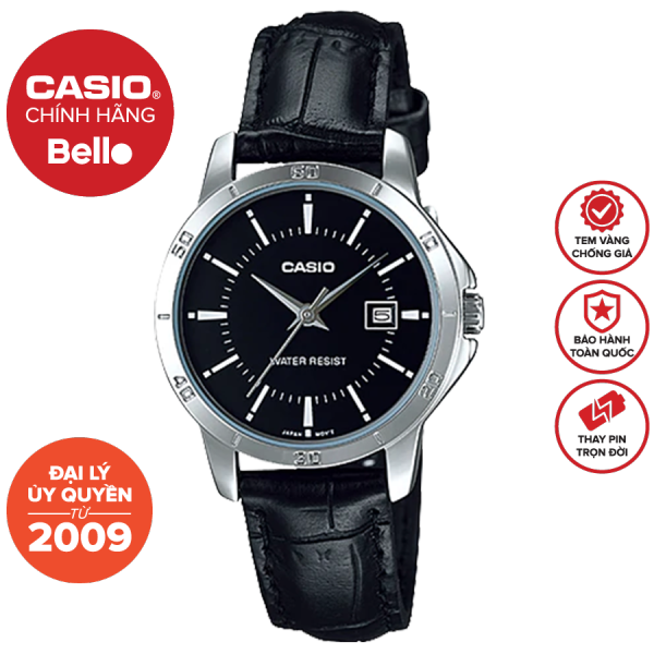 Đồng hồ Nữ dây da Casio LTP-V004 chính hãng bảo hành 1 năm Pin trọn đời