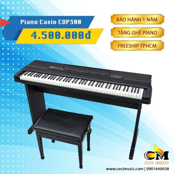 Đàn Piano điện Casio CDP-300 Like new 90%. Bảo hành 1 năm. Tặng kèm ghế Piano trị giá 300,000đ