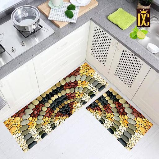 [HCM]Combo 2 miếng thảm bếp 3D chống trơn bám sàn (Giao màu ngẫu nhiên)