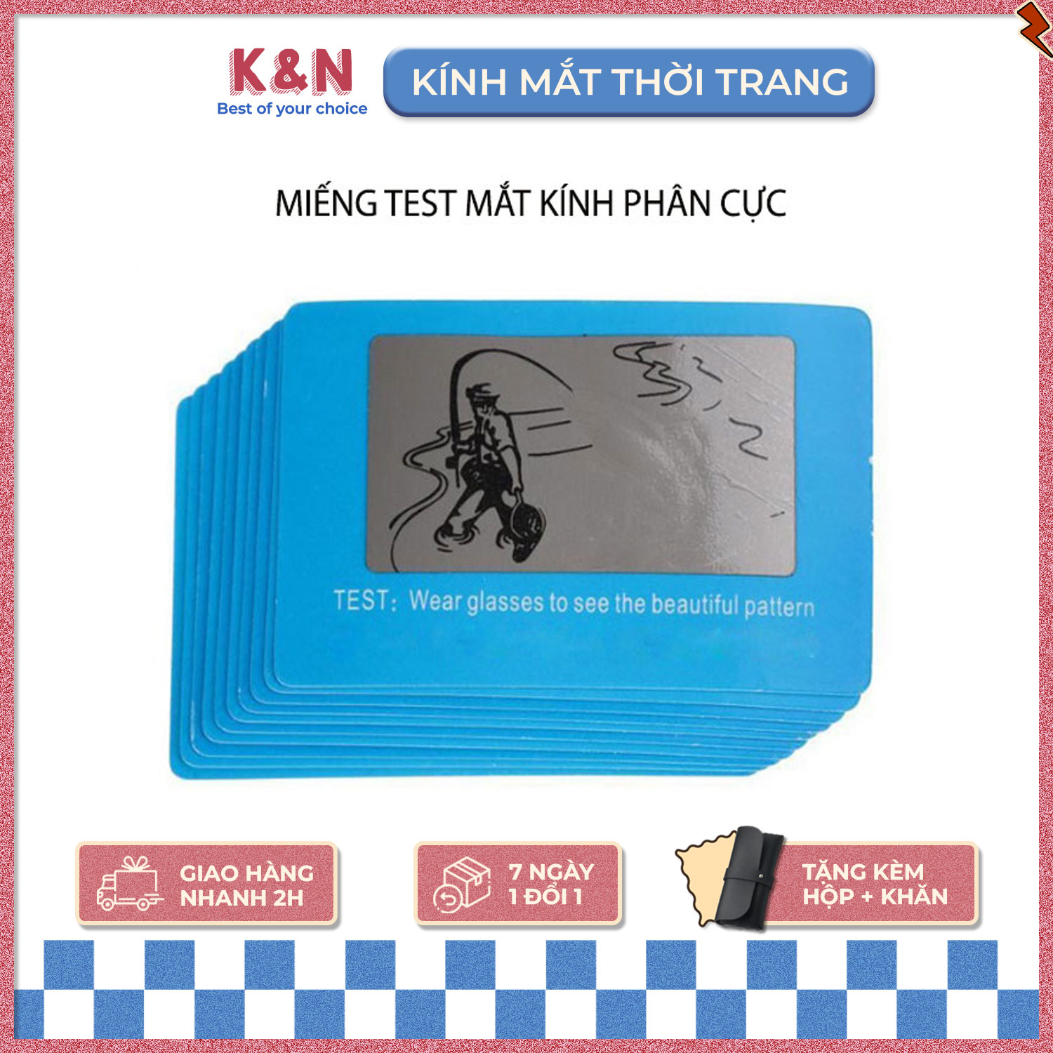 Miếng Test Mắt Kính Phân Cực Chống Chói Polarized Kính - K&N Store