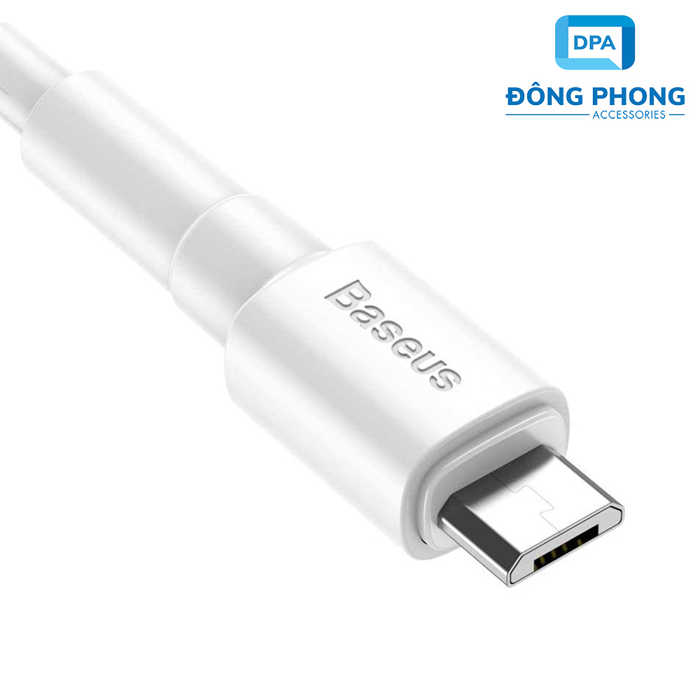 Cáp Sạc Nhanh Baseus Mini White Cổng Micro USB Chính Hãng ( Quick Charging & Sync Data TPE Cable )