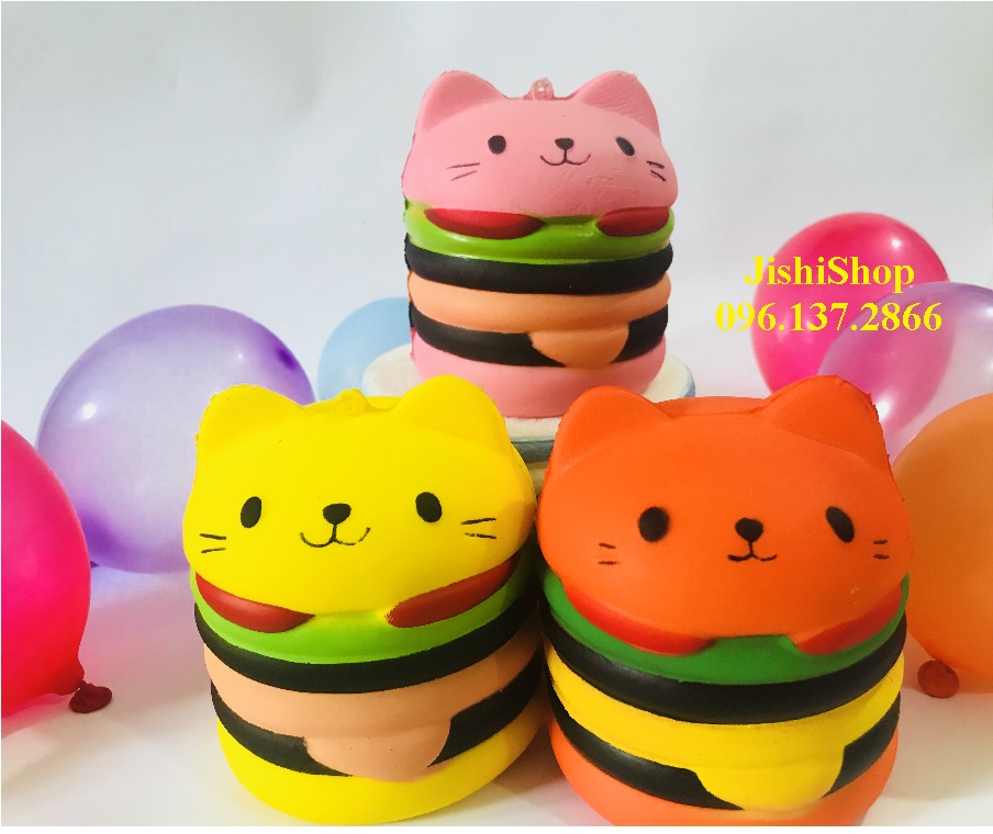 [HCM]Squishy bánh humbeger mèo chọn màu