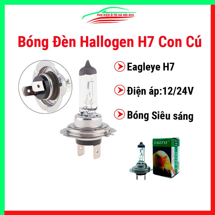 Bóng đèn hallogen H7 con cú Eagleye 12V/24V lắp đèn ô tô chịu nhiệt tốt