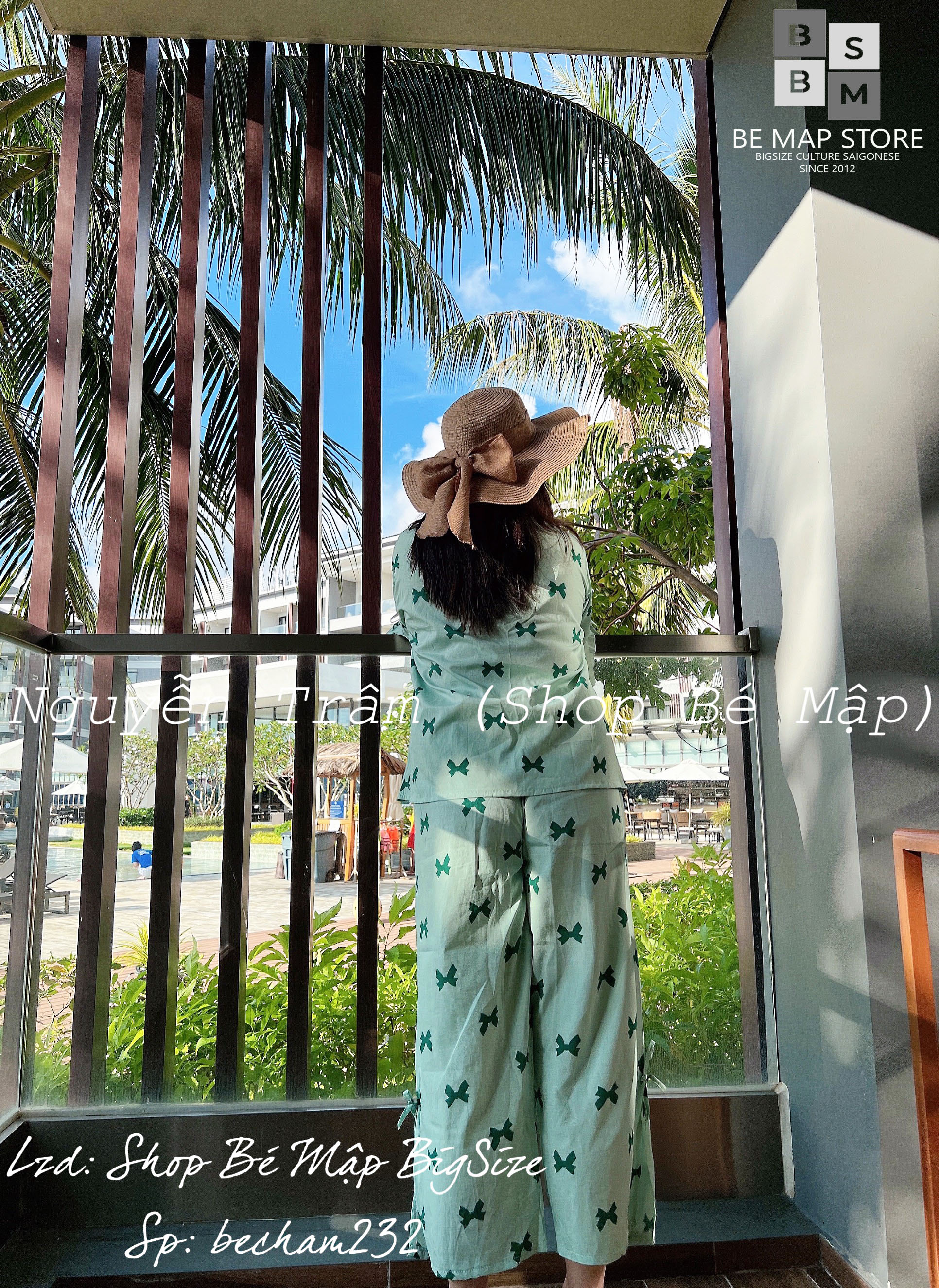 Set Pijama Bèo Đính Nơ BigSize 70-90Kg [Hình Thật Chính Chủ]