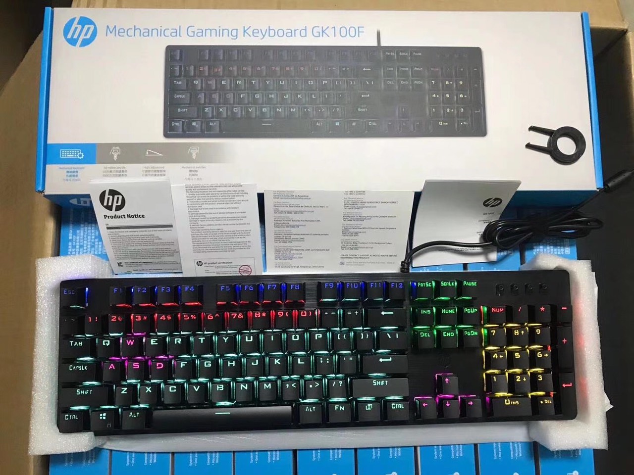 (HCM) Bàn phím cơ gaming HP GK 100F nhiều chế độ LED Cho game thủ siêu bền giá sale tri ân khách hàng