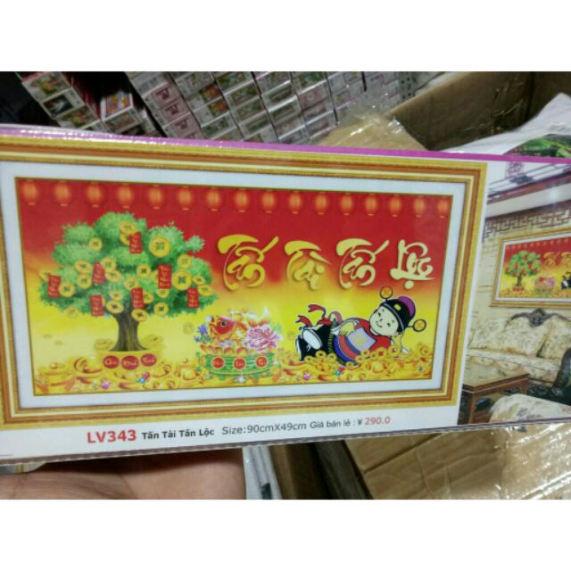 Tranh đính đá 5d - tấn tài tấn lộc 118