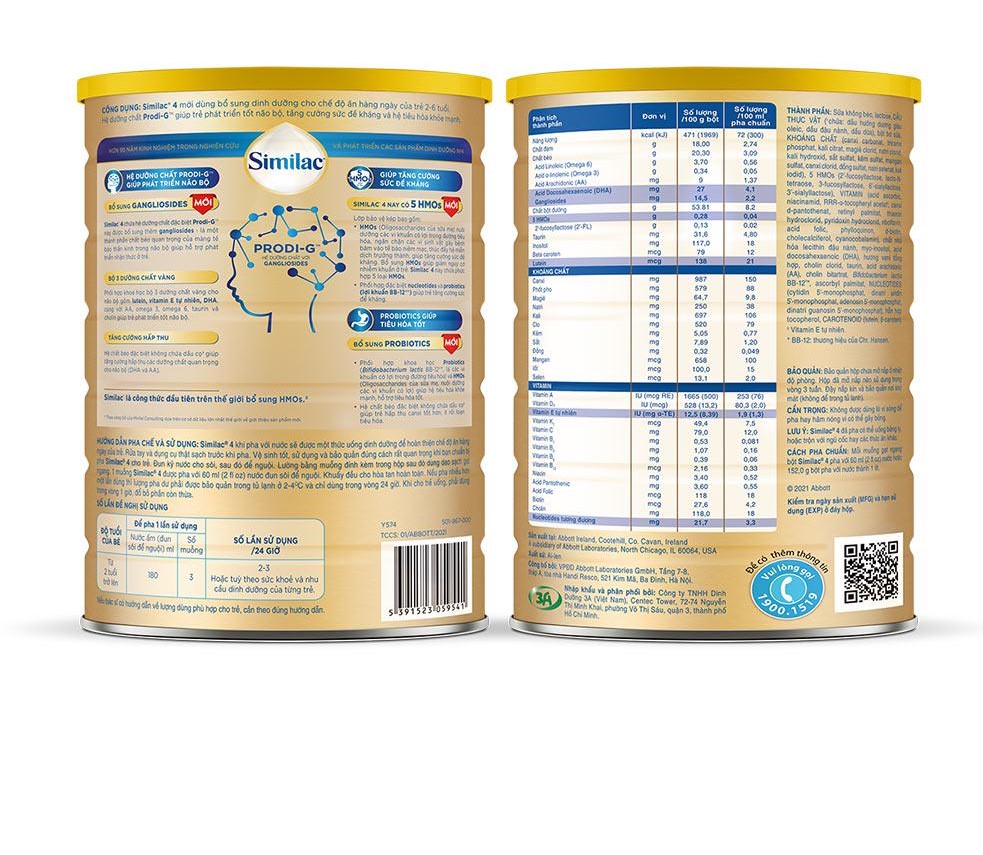 [KHÔNG MÓP] Sữa bột Similac 4 1.7kg/lon Dinh Dưỡng 5G Mới