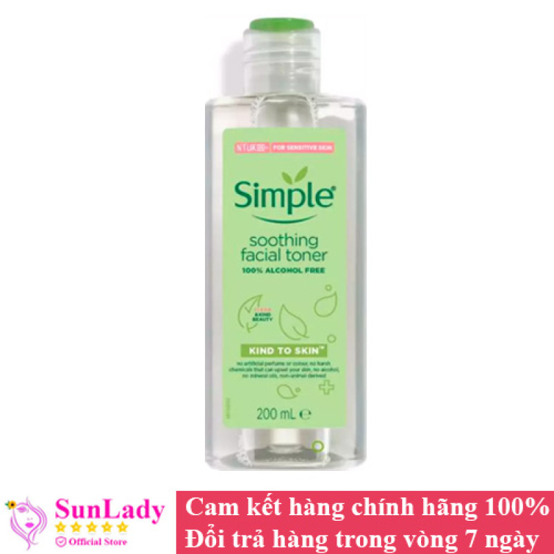 Nước hoa hồng Simple Kind To Skin Soothing Facial Toner 200ml chính hãng nhập khẩu