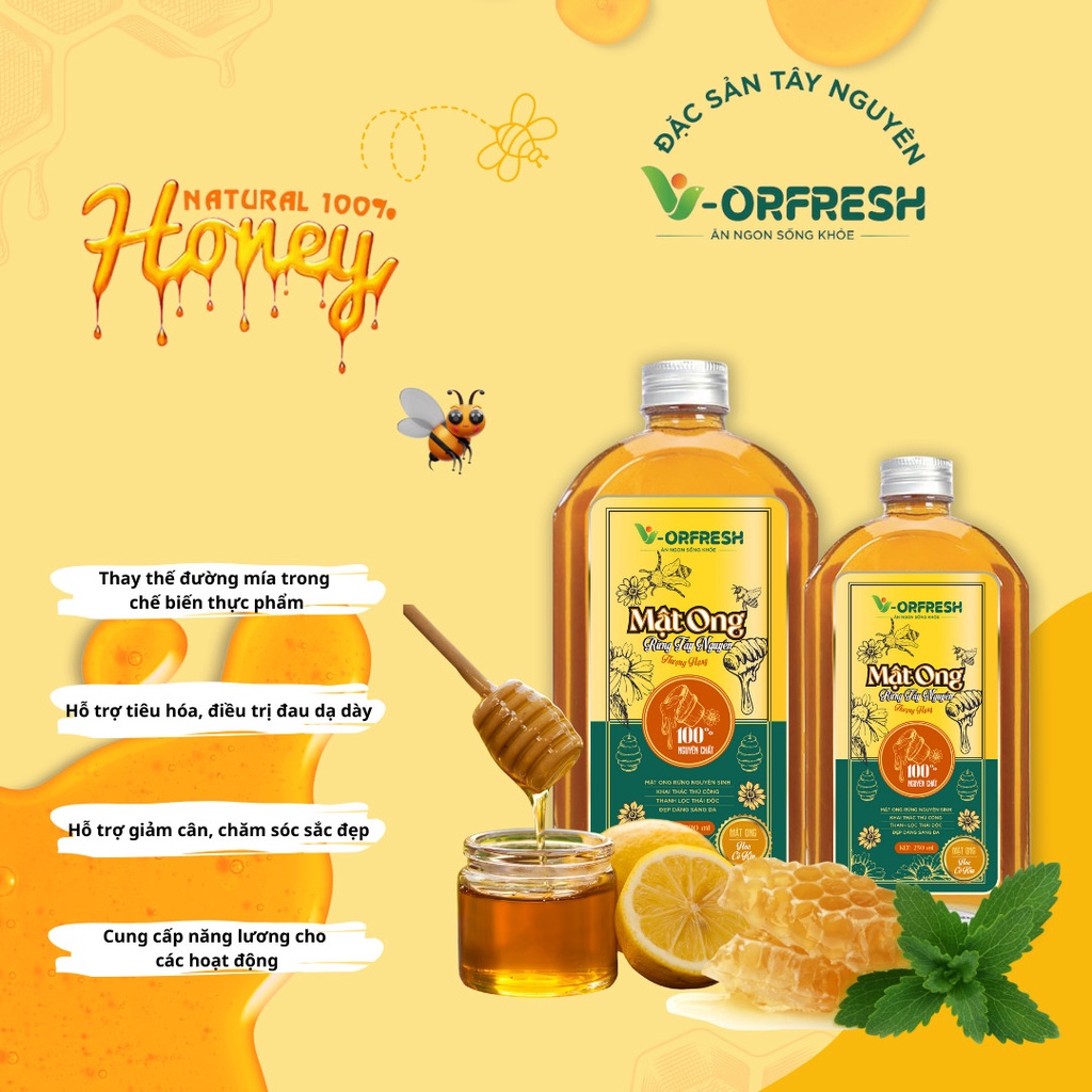 Mật Ong Hoa Cỏ Kim V- ORFRESH 250/500/1000ml
