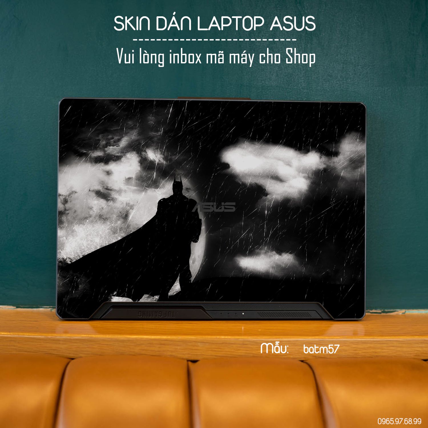 Decal Skin dán Laptop Asus mẫu Batman (inbox mã máy cho shop)