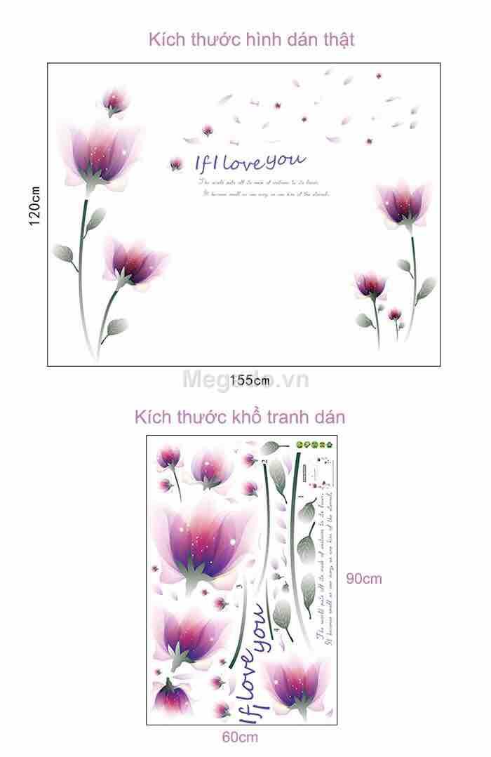Decal tranh dán tường hoa cánh mỏng