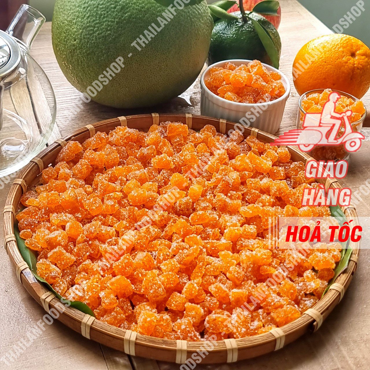 Mứt Bưởi Mix Cam - Lon 500Gr