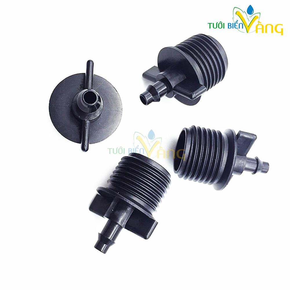 50 đầu nối ống 6mm với ống PVC 21 Vật liệu:Nhựa PP  Chân nối: 21-6mm  Áp lực hoạt động:05-2bar  Lưu lượng:0-90L/h  Công dụng:Giảm kích thước từ ống phi 21 xuống phi 6 MM