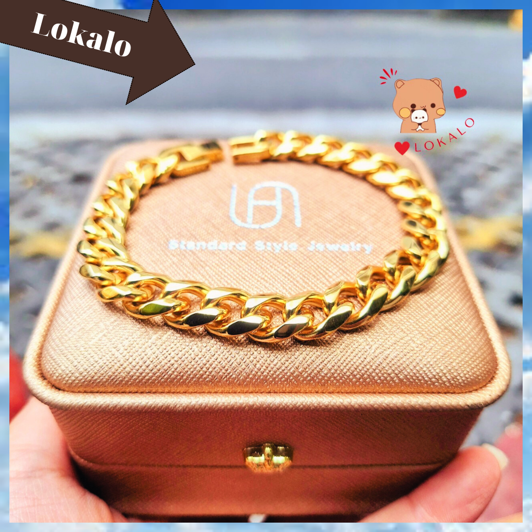 The latest product: lokju 4.5.23 real gold titanium unisex cuff bracelet-durable and cool