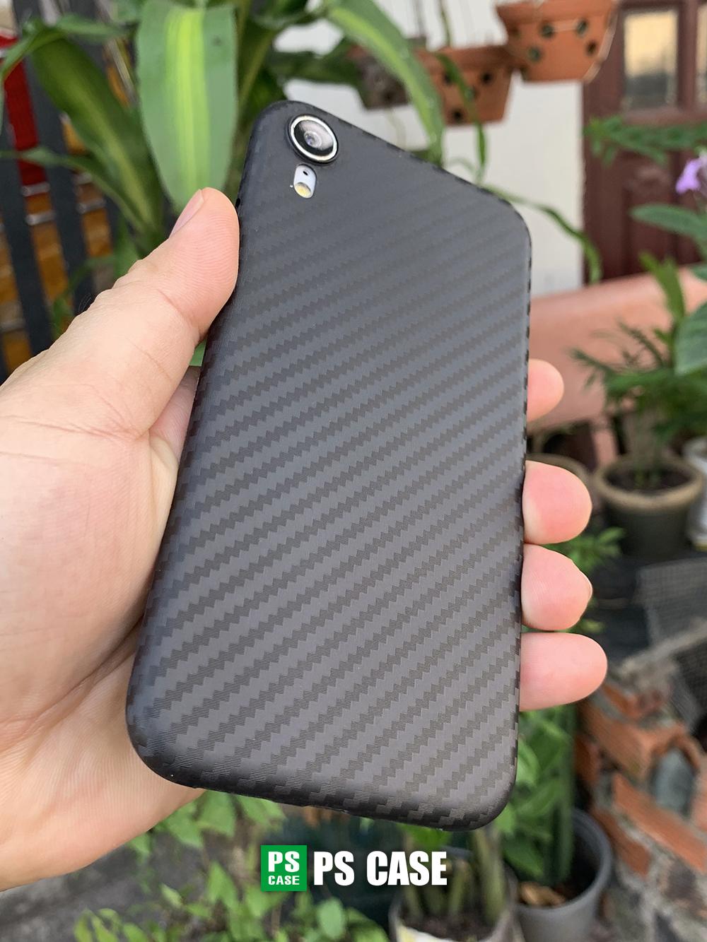 Ốp lưng siêu mỏng, vân carbon dành cho iPhone XR - Màu đen - PS Case Phân Phối