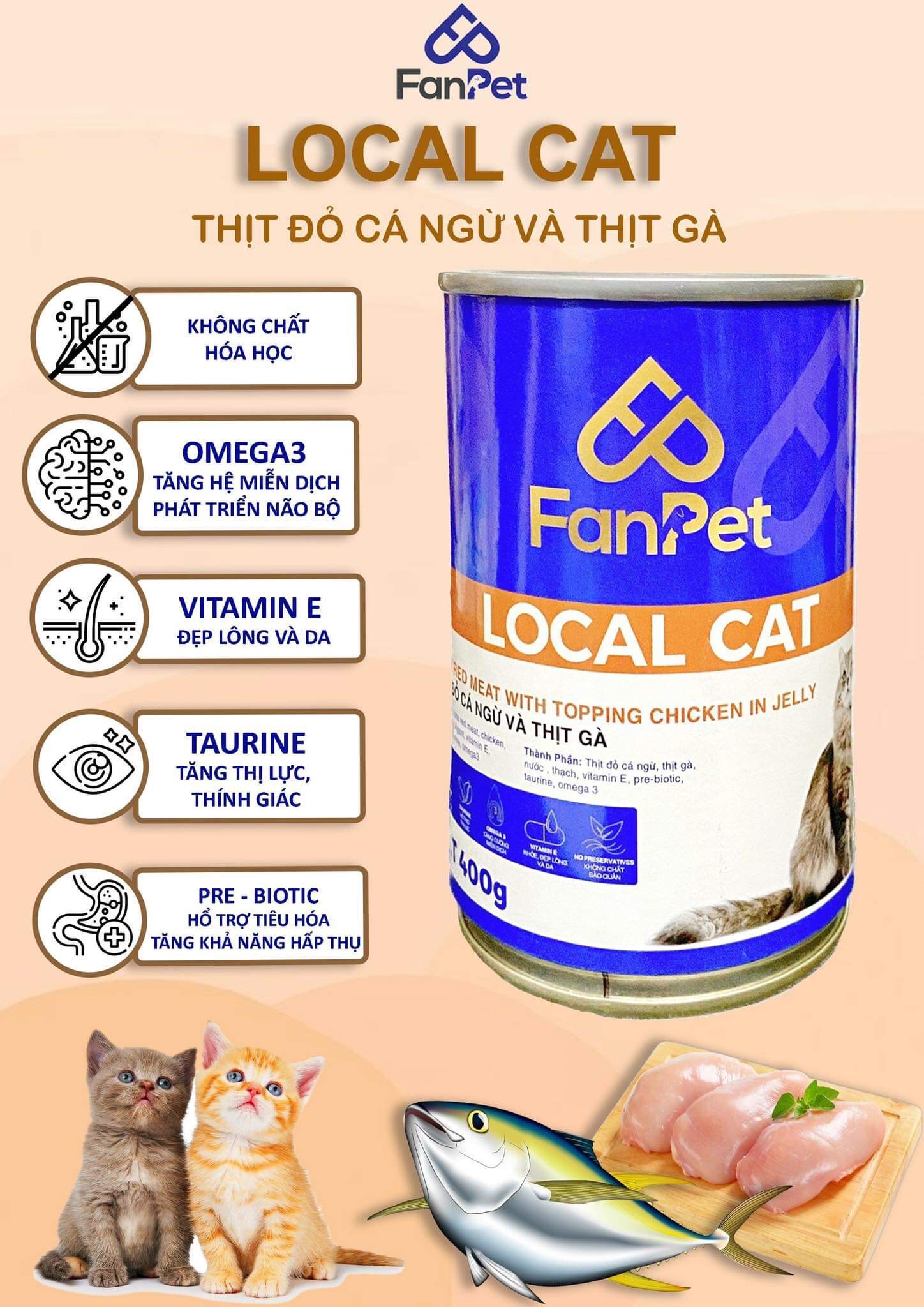 Pate LOCAL CAT 400g Dành Cho Mèo - Pate Mèo
