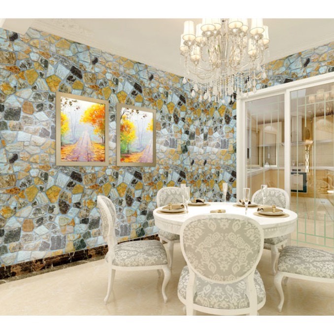 5 Mét Giấy Dán Tường, Khổ 45CM Rộng Decal PVC Trang Trí ( có keo ) - GẠCH ĐÁ RẺ BB123