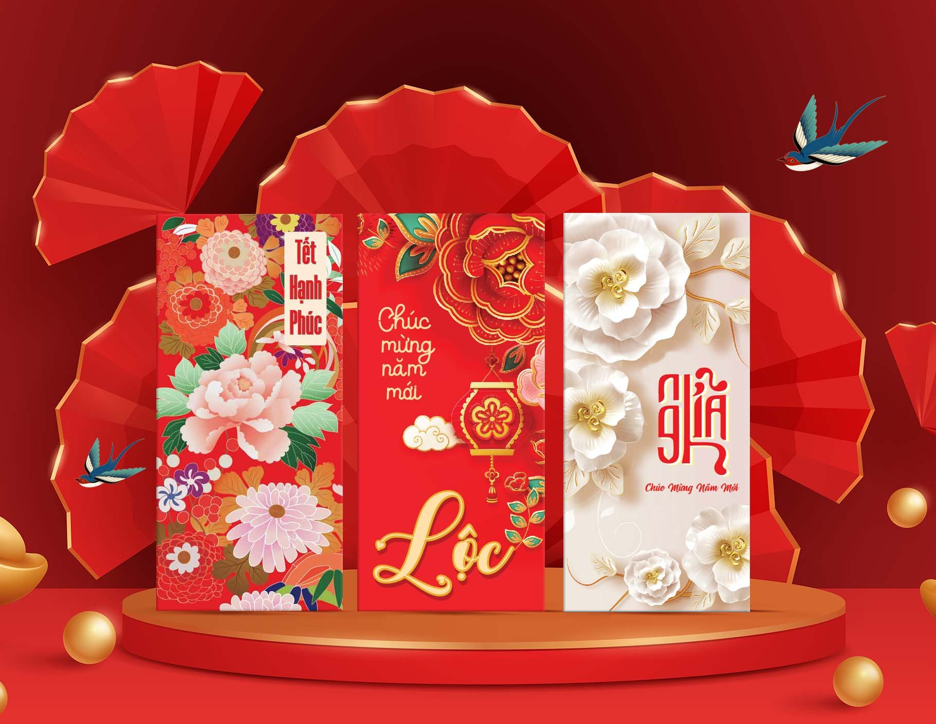 Combo 100 Bao lì xì truyền thống tết 2022