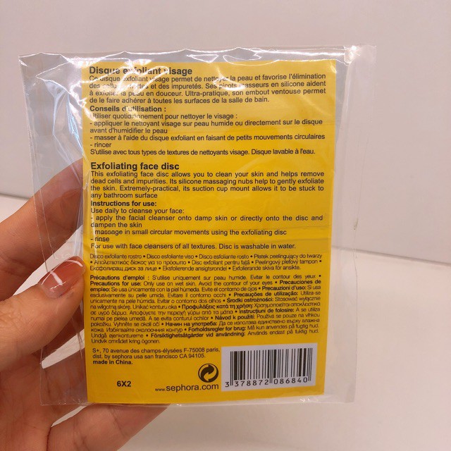 Miếng rửa mặt silicon Sephora (nội địa Pháp), Pad rửa mặt