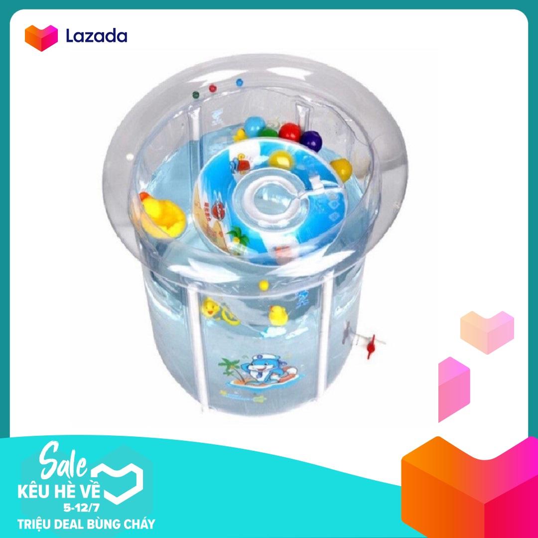 Hồ bơi cho trẻ sơ sinh hình trụ, Bể tập bơi cho em bé cao cấp loại to (Tặng kèm phao cổ cho bé), Ho boi cho tre so sinh hinh tru, Be tap boi cho em be cao cap loai to (Tang kem phao co cho be)