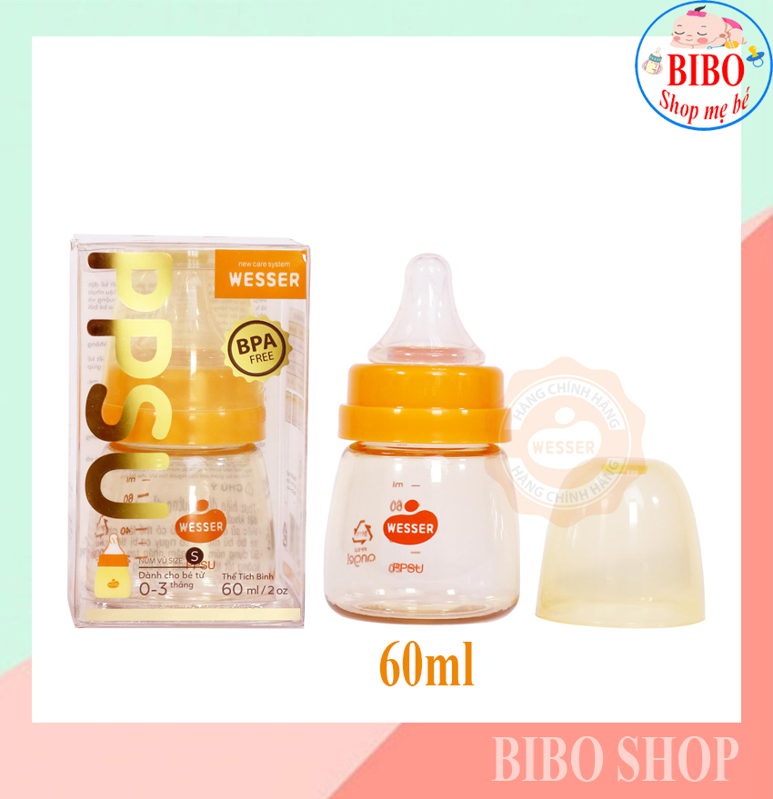 COMBO 3 BÌNH SỮA WESSER PPSU CAO CẤP 60ML VÀ 140ML VÀ 250ML