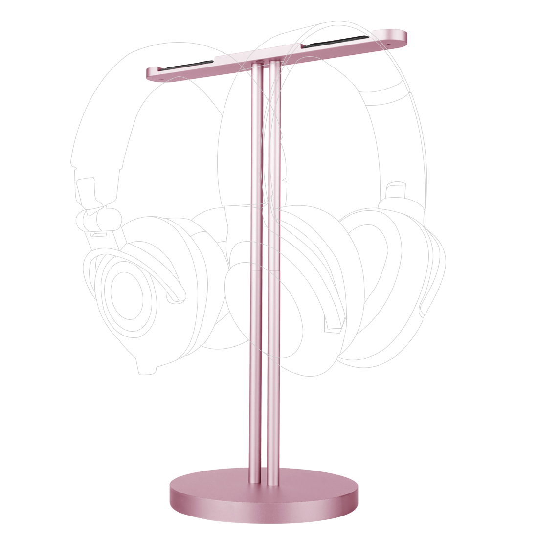 Geekria aluminum alloy dual headphones stand compatible with audio technica ath-m50x, ath-m50, wh-1000xm5, wh-1000xm4 over-ear headphones, gaming headset holder