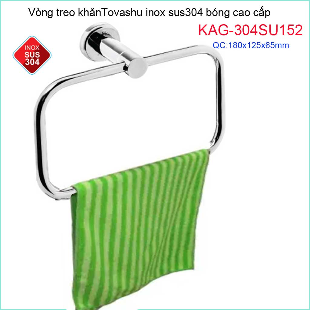 Vòng treo khăn tovashu kag-304su152 vòng vắt khăn tắm inox hộp sus304 nhật bản cao cấp