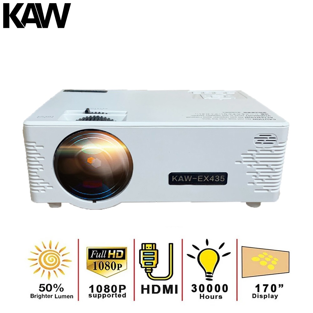 Máy chiếu led - máy chiếu mini android kaw - k550, k650, k435 nhiều tùy chọn - full hd 1080p - hỗ trợ 4k - kết nối điện thoại + wifi - 2500 lumens