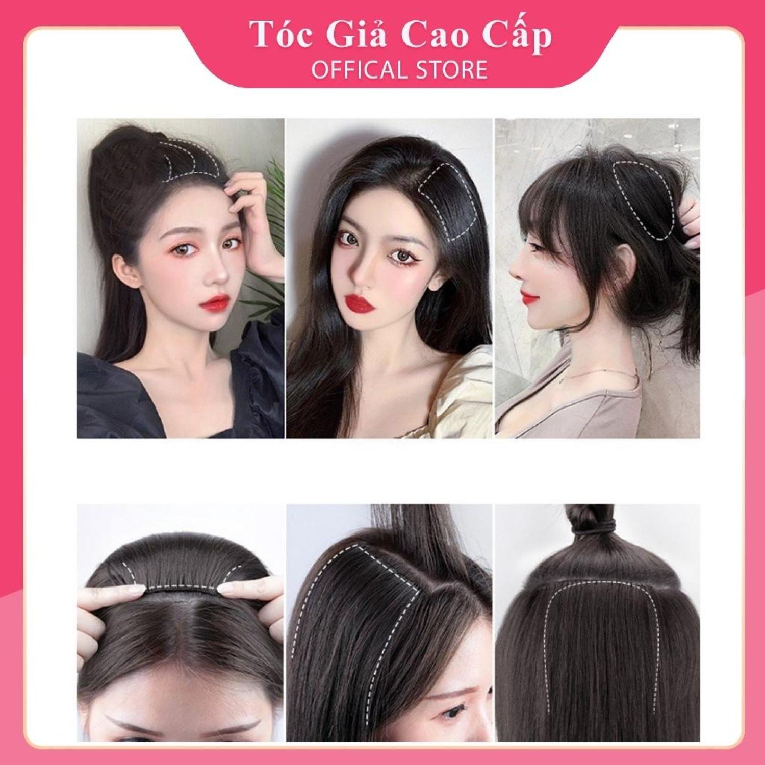 [Mã FAMARAL1 giảm 10K đơn 50K]Tóc giả kẹp phồng chân tóc nữ phong cách hàn quốc 20cm.